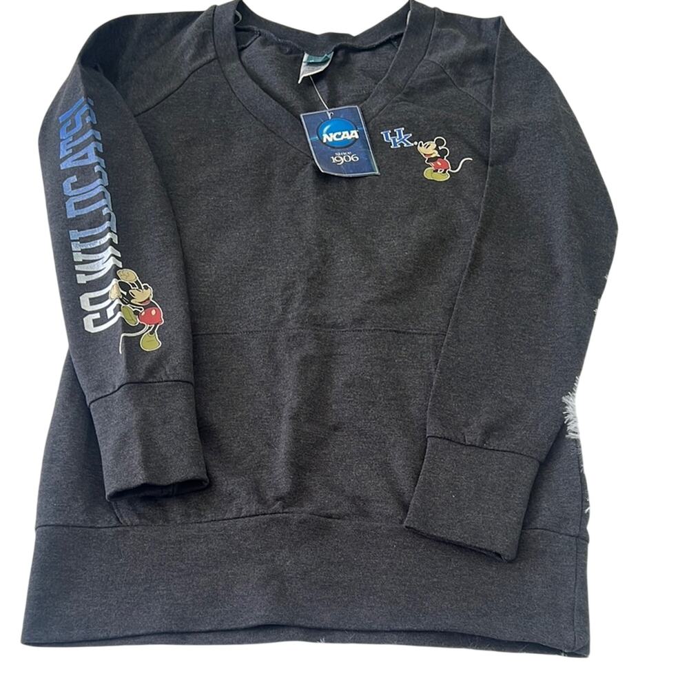 NWT Sz large Vintage NCAA Gray Long Sleeve Mickey University of Kentucky
